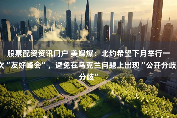 股票配资资讯门户 美媒爆：北约希望下月举行一次“友好峰会”，避免在乌克兰问题上出现“公开分歧”