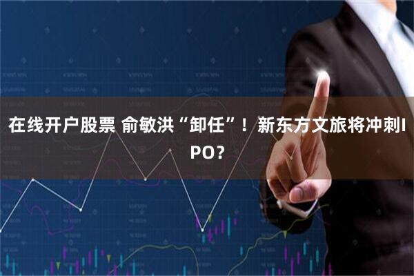 在线开户股票 俞敏洪“卸任”！新东方文旅将冲刺IPO？